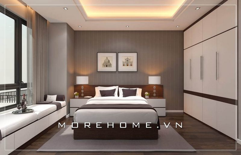 Giường ngủ hiện đại với chất liệu gỗ công nghiệp chủ đạo đầy trẻ trung và tinh tế